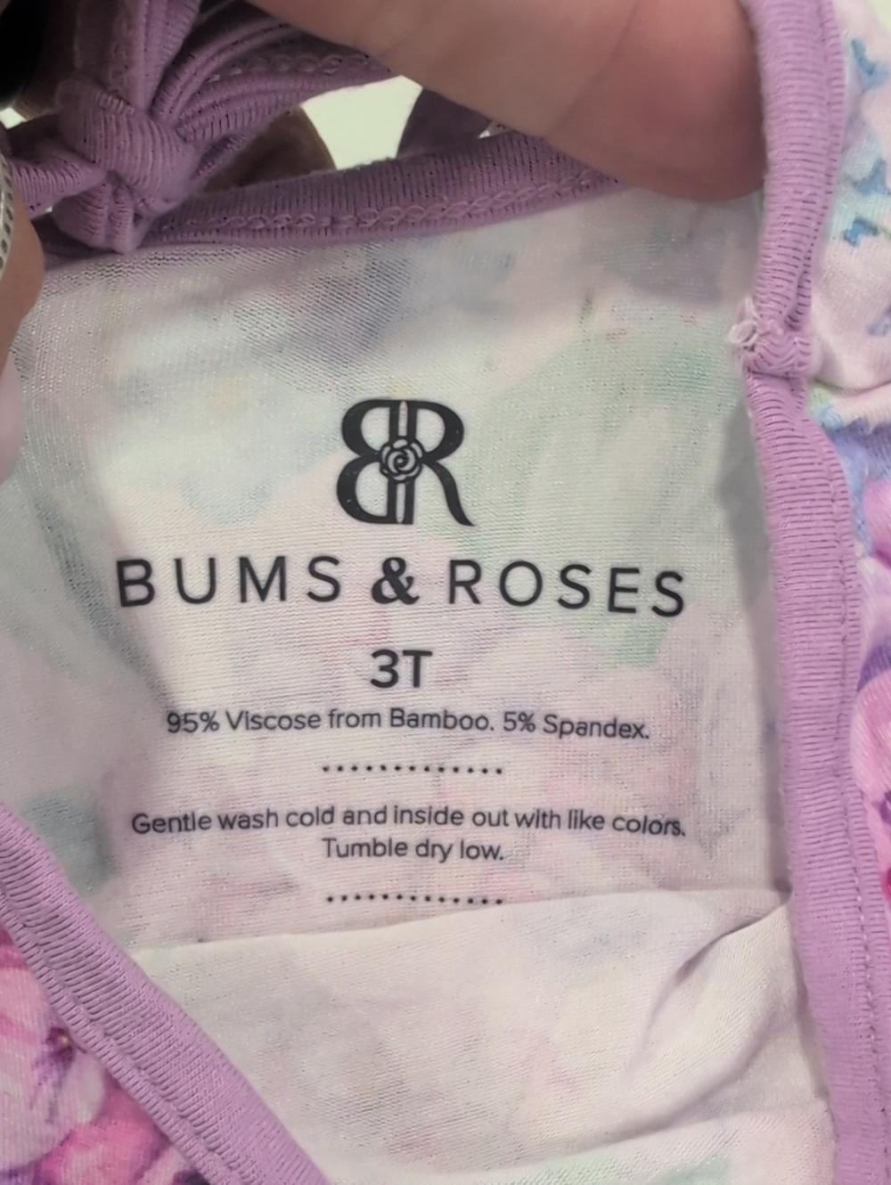 Bums & Roses Lilac Floral Hydrangea Kids Dress Short Sleeve & Short - Picture 5 of 5